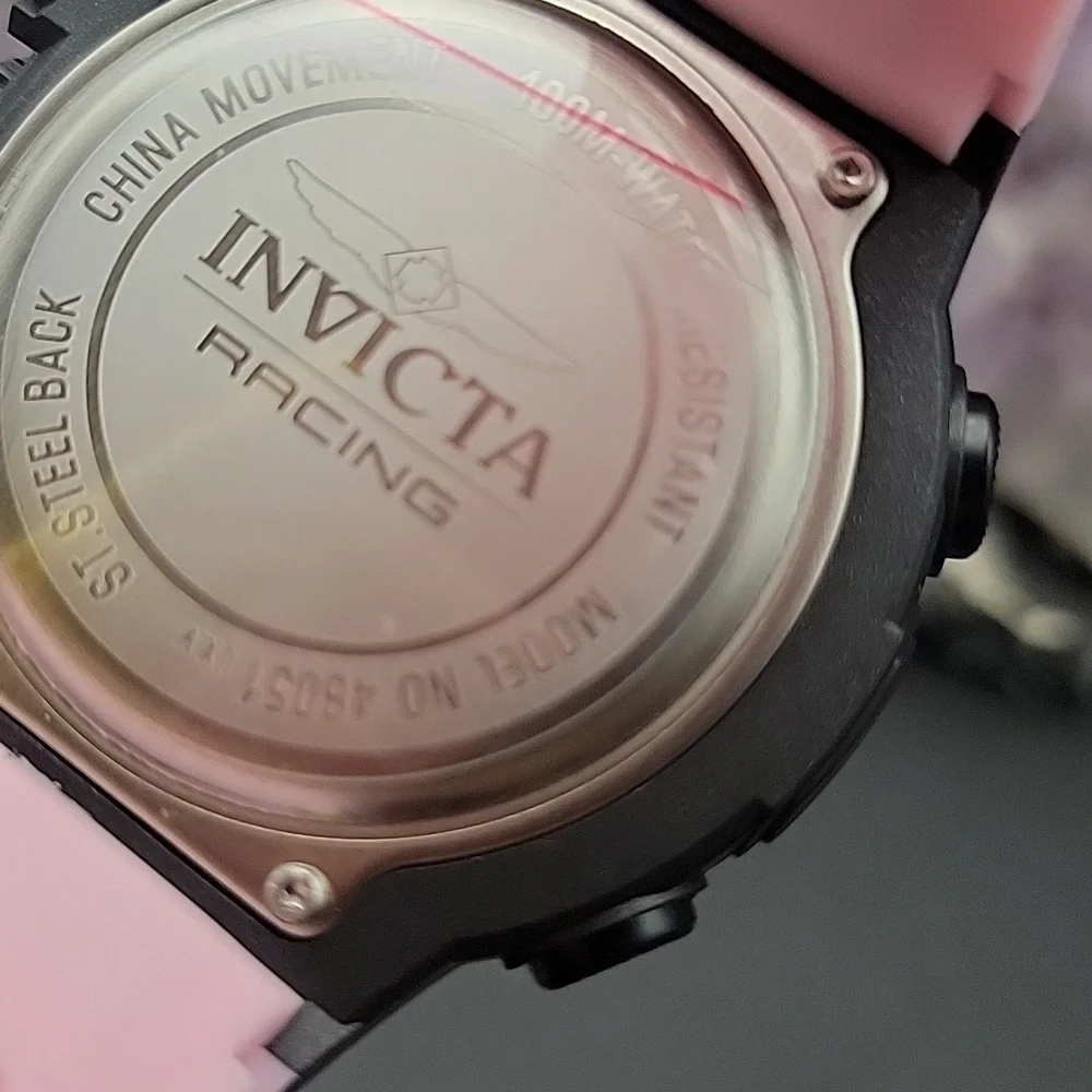 48051 Invicta Racing Burnout Digital Pink Black Men's Chronograph Watch - 52mm